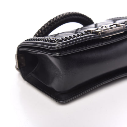 Chanel Shiny Goatskin Quilted Mini Boy Top Handle Flap Black 8 of 9