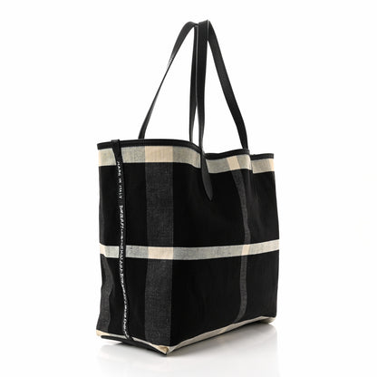 Burberry Coated Canvas Mega Check Sketchbook Medium Reversible Doodle Tote Black 17 of 27