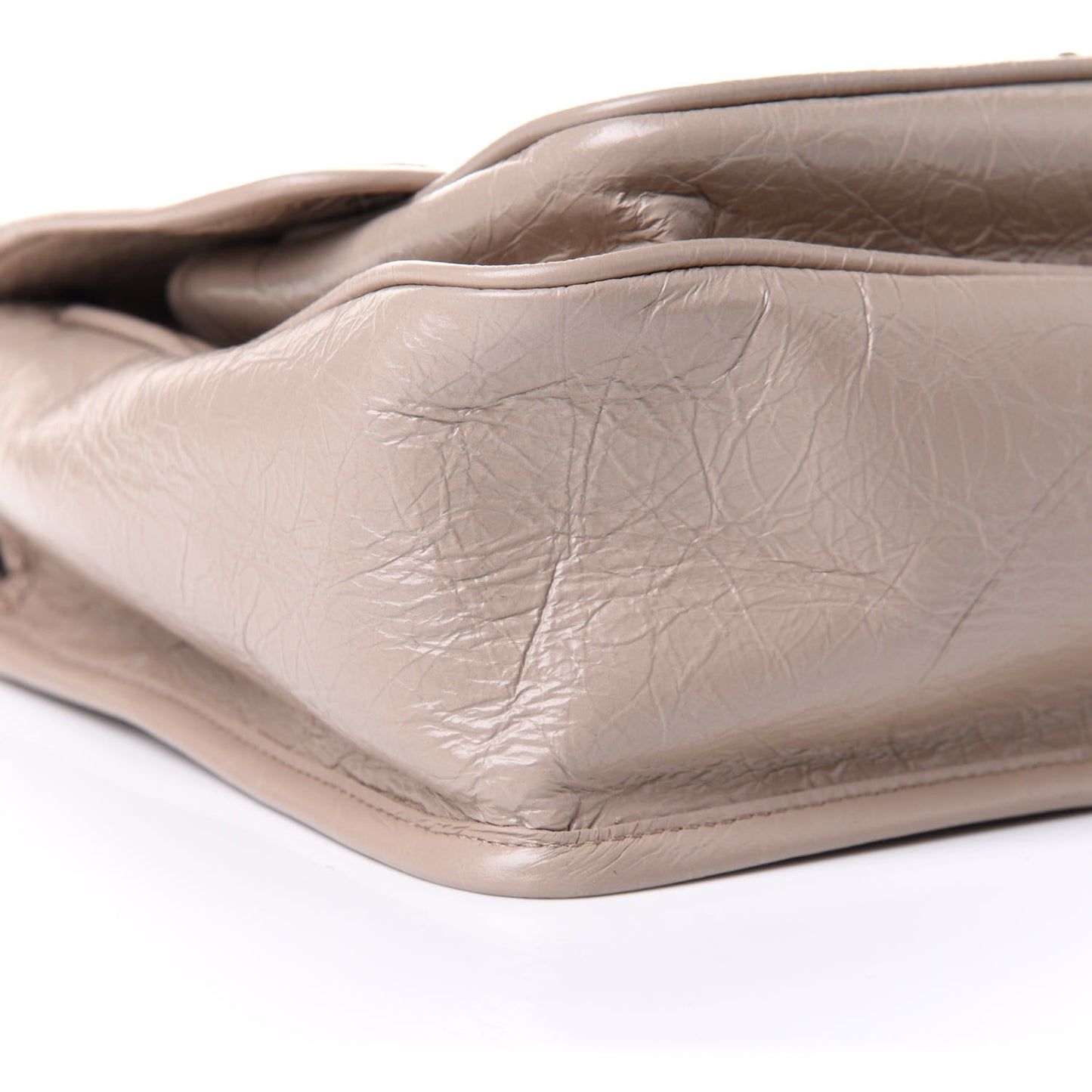 Crinkled Calfskin Matelasse Monogram Medium Niki Chain Satchel Light Taupe