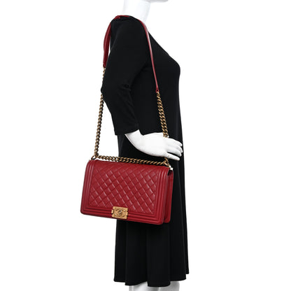 Chanel Lambskin Quilted New Medium Boy Flap Red 2 of 10