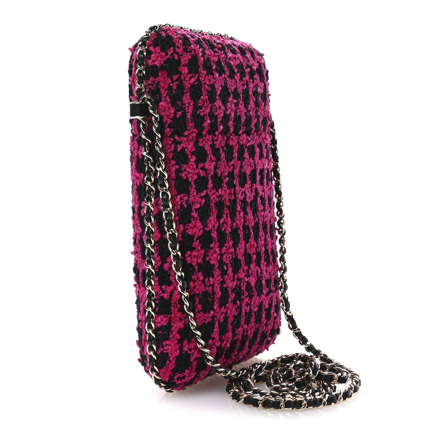 Chanel Tweed Chain Around Phone Holder Pink 3 of 10