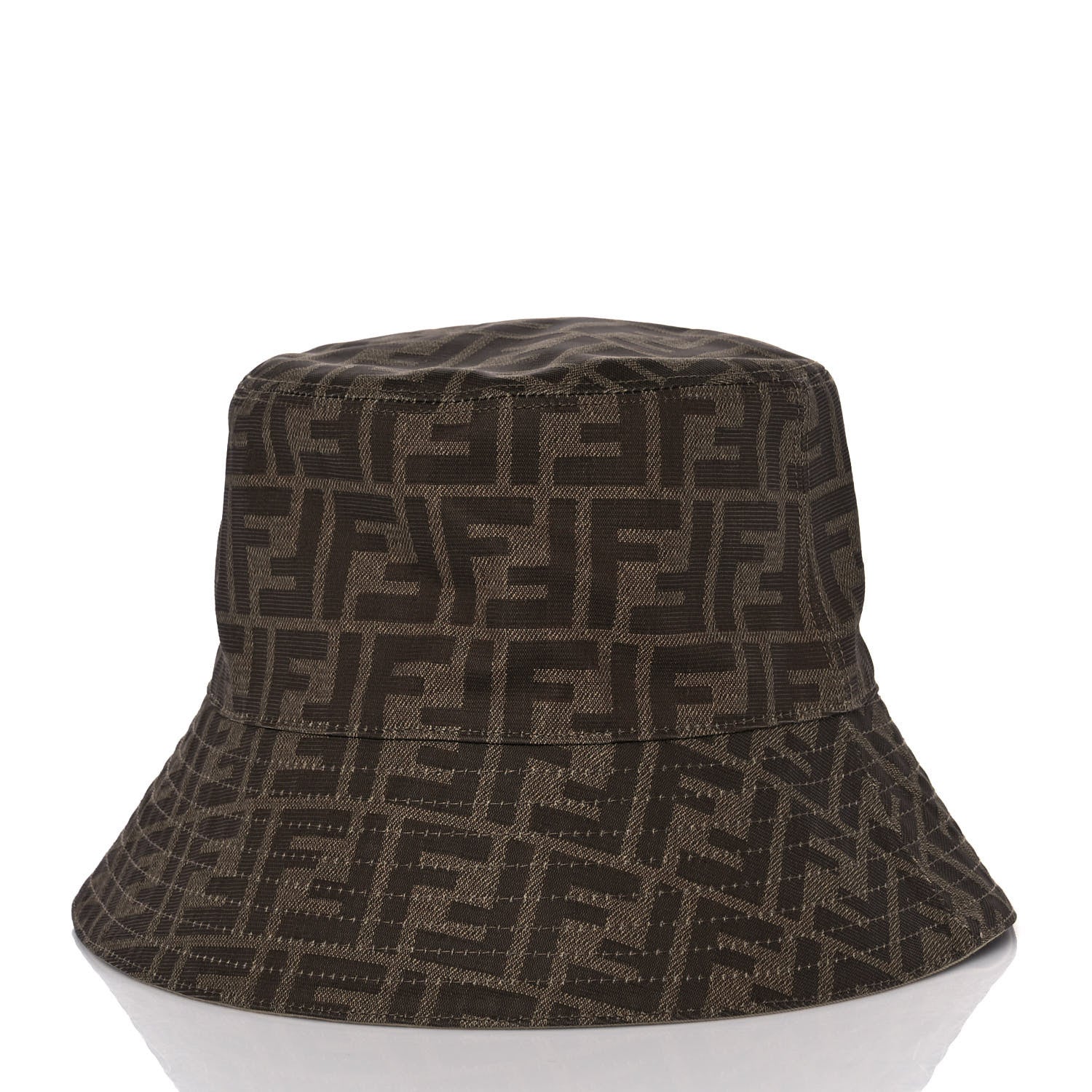 Fendi Technical Fabric FF Reversible Bucket Hat M Tobacco Beige 3 of 11