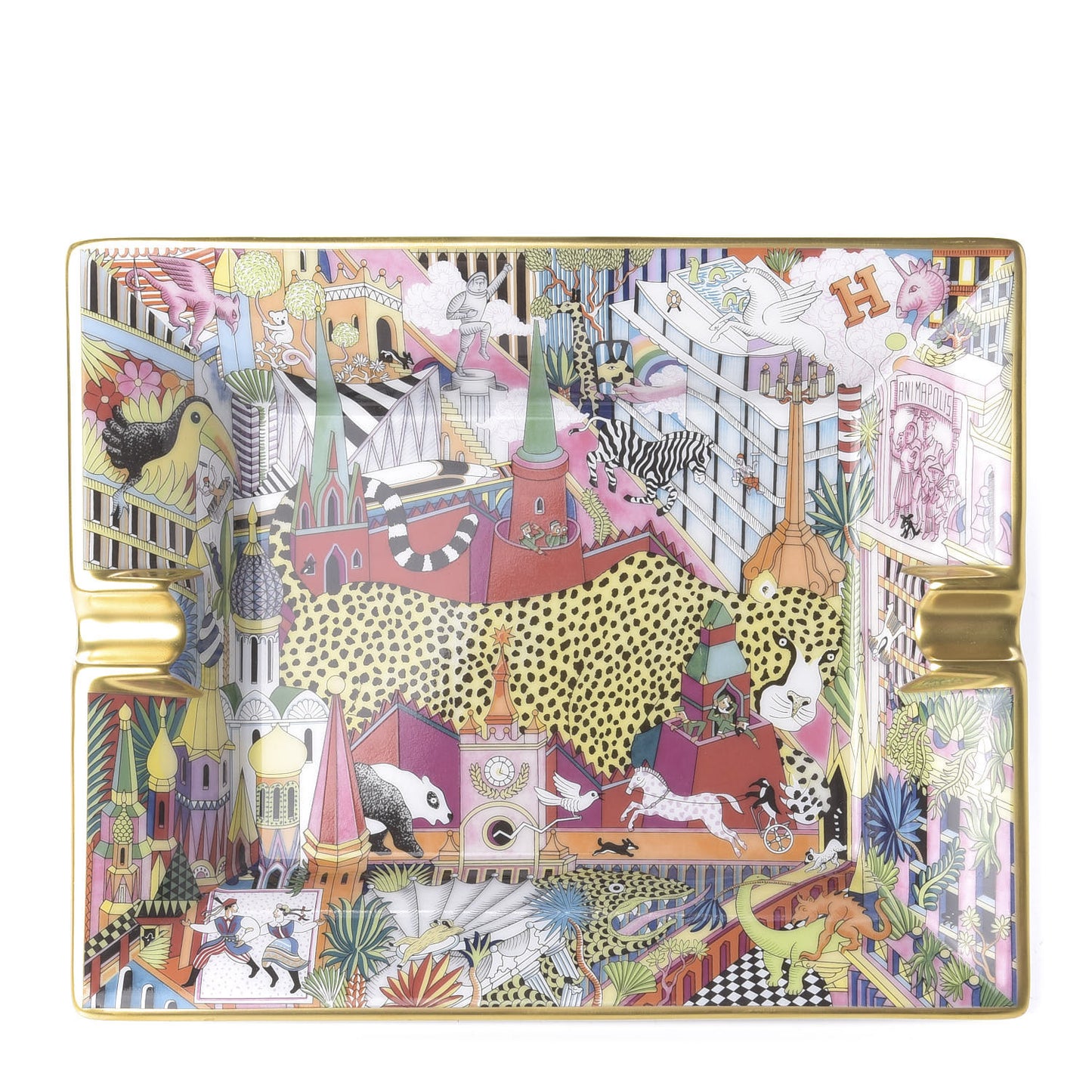 Porcelain Animapolis 3H Ashtray Ecarlate