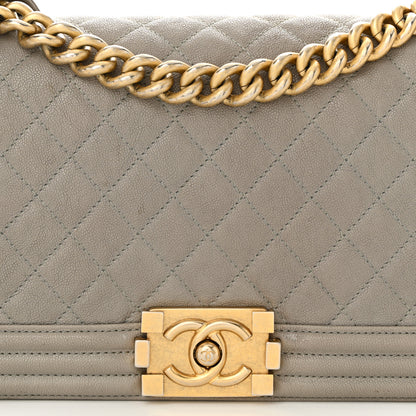 Chanel Caviar Quilted Medium Boy Flap Grey 8 of 11