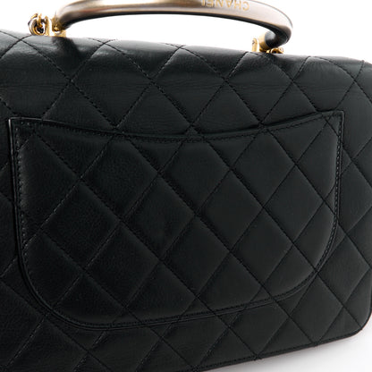 Chanel Calfskin Quilted Metal Top Handle Envelope Flap Black 16 of 16