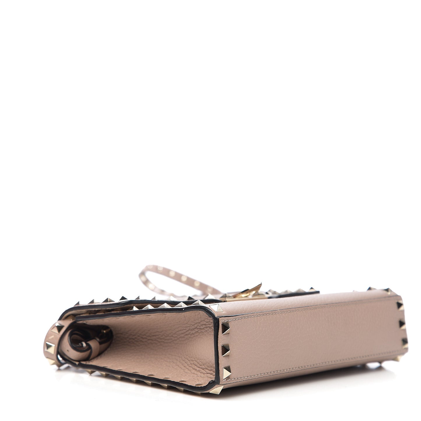 Pebbled Calfskin Medium Rockstud Flip Lock Crossbody Bag Poudre