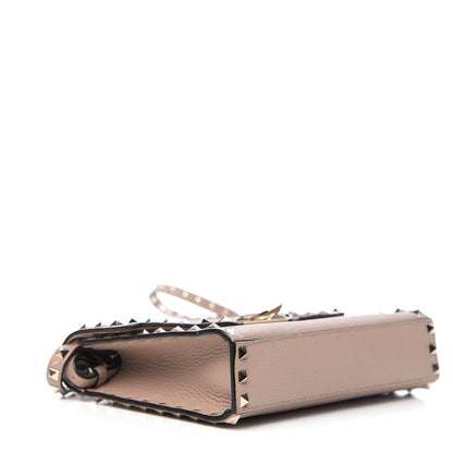 Valentino Garavani Pebbled Calfskin Medium Rockstud Flip Lock Crossbody Bag Poudre 3 of 9