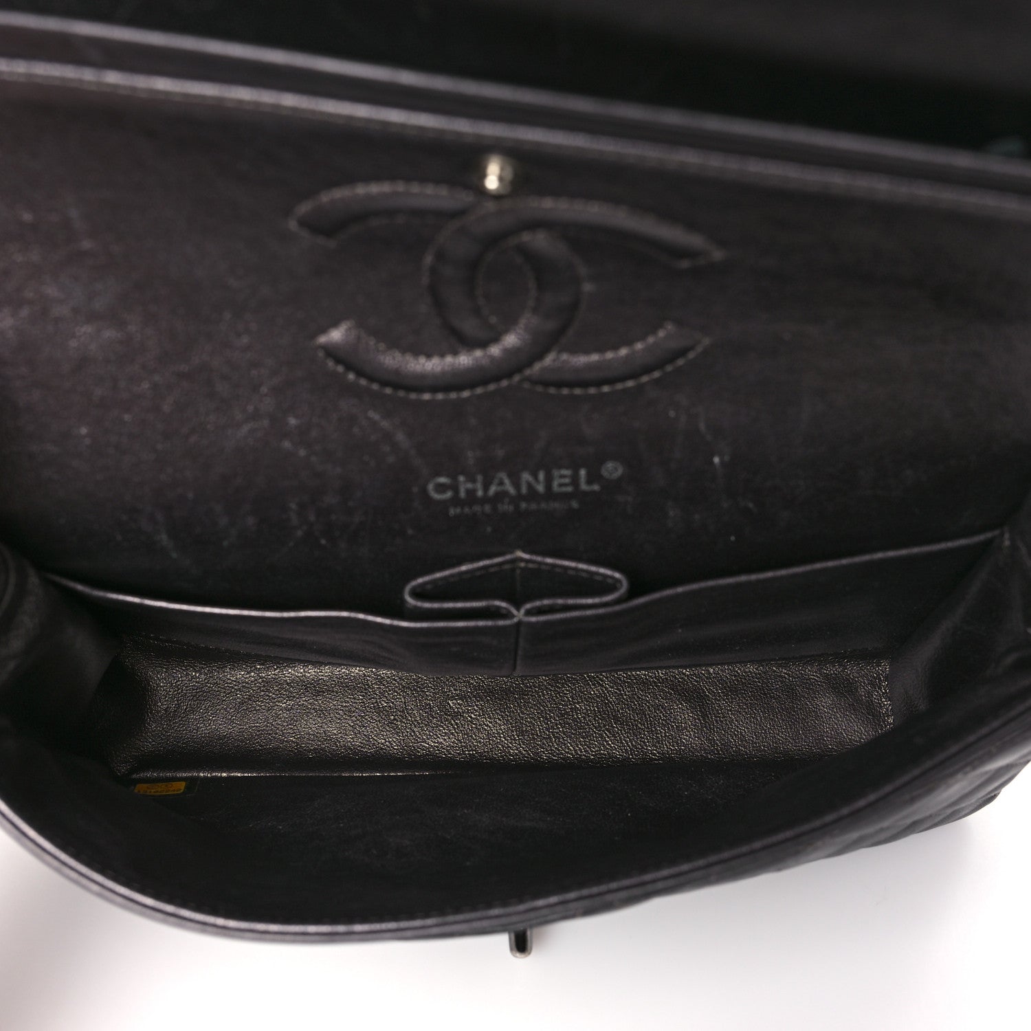 Chanel Metallic Lambskin Quilted Medium Double Flap Pewter 5 of 10