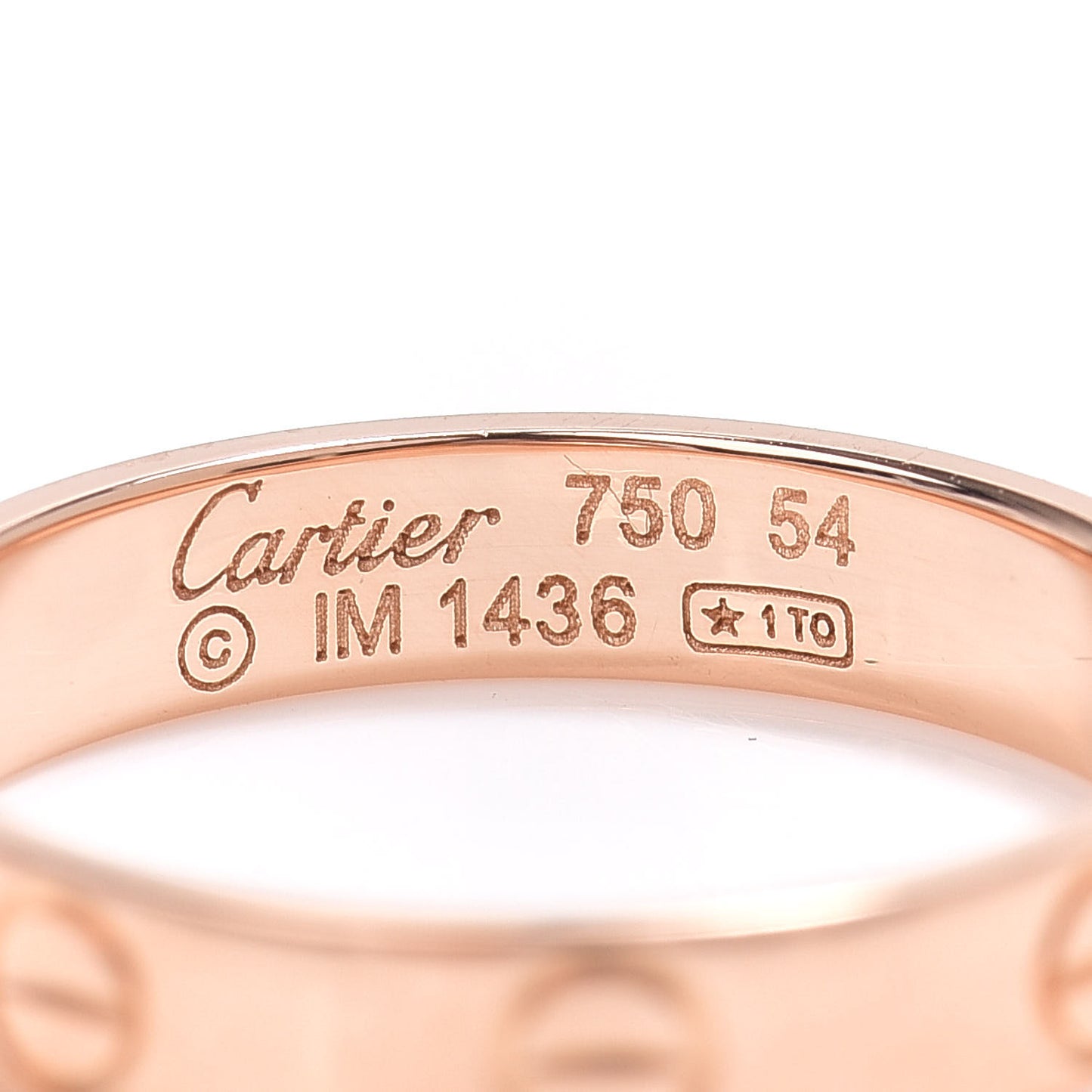 18K Pink Gold 3.5mm LOVE Wedding Band Ring 54 6.75