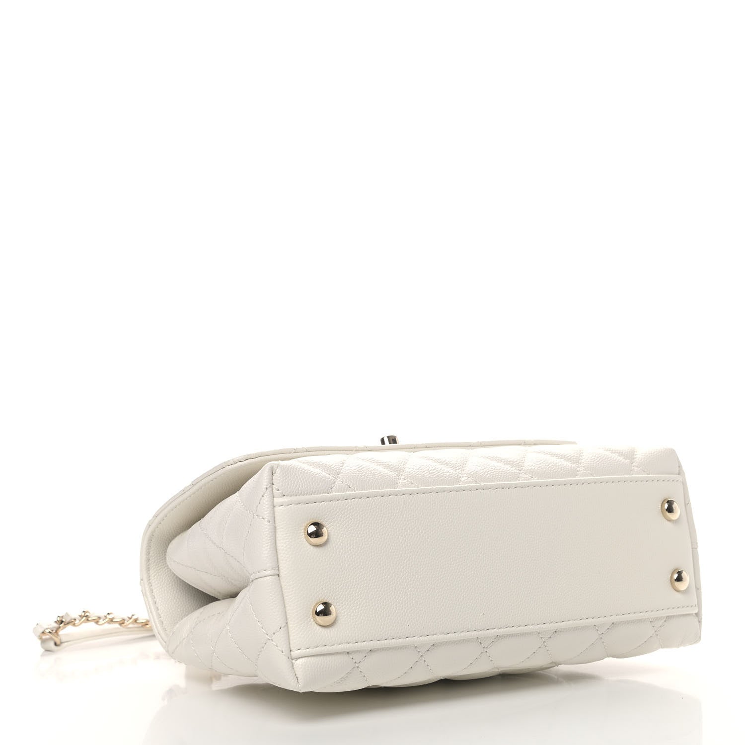 Chanel Caviar Quilted Mini Coco Handle Flap White 3 of 4