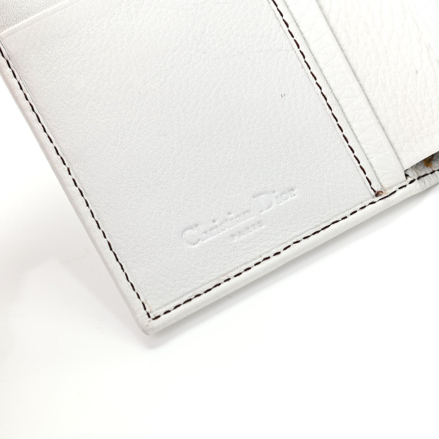 Christian Dior Calfskin Saddle Wallet White 6 of 7