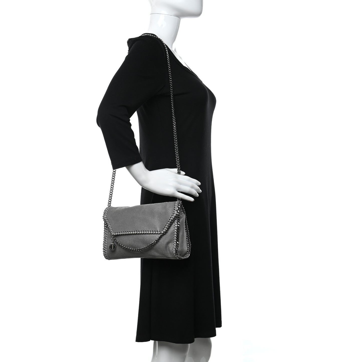 Shaggy Deer Mini Falabella Crossbody Bag Grey