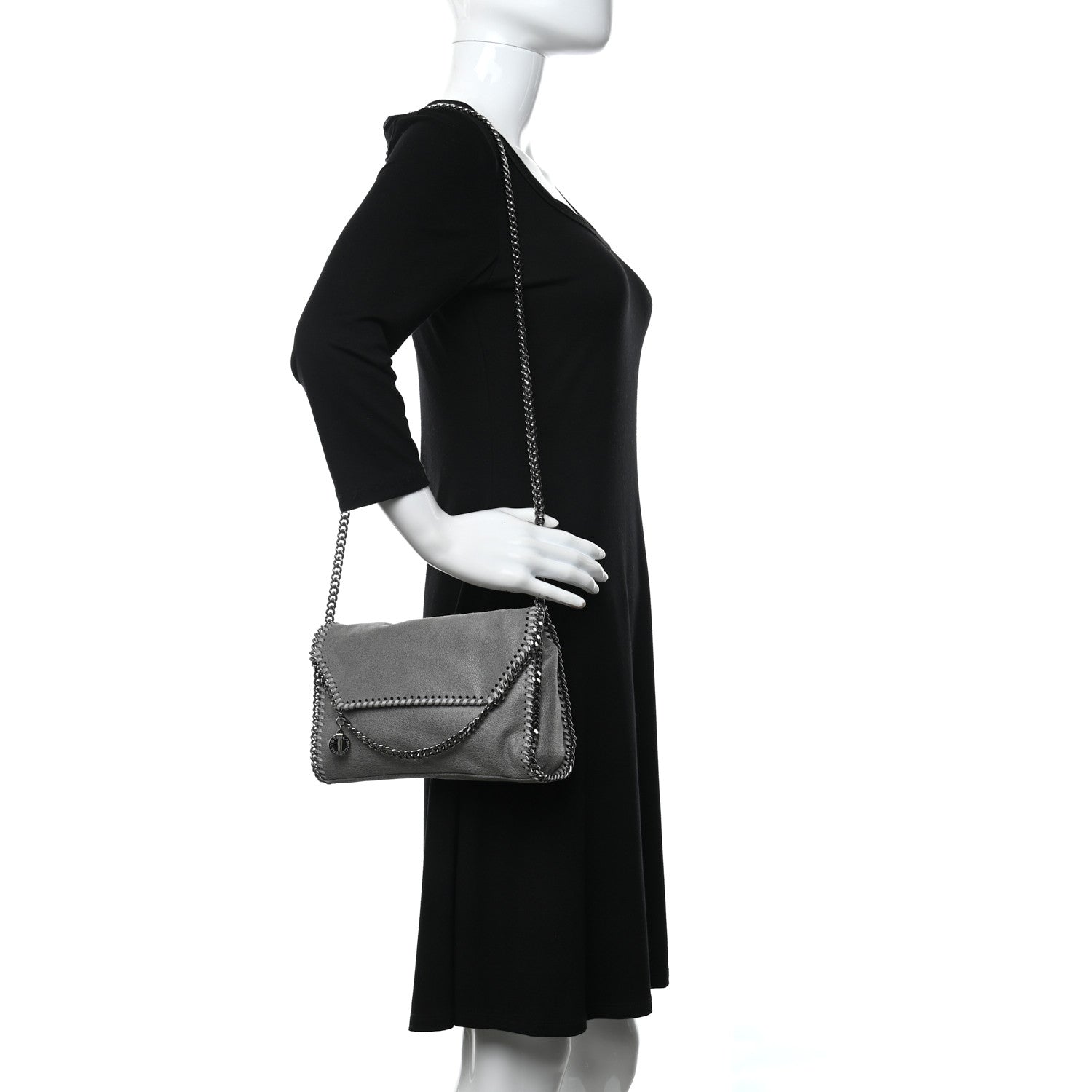 Stella McCartney Shaggy Deer Mini Falabella Crossbody Bag Grey 2 of 8