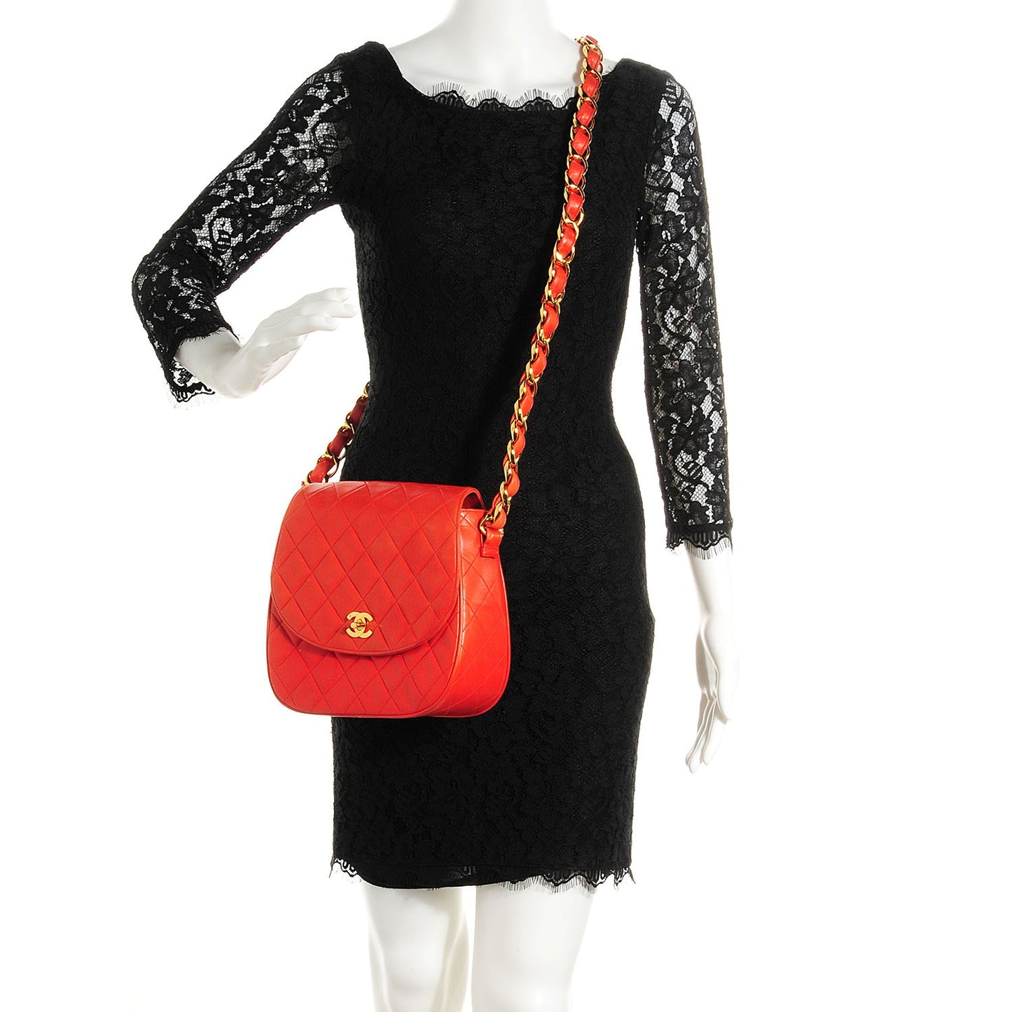 Lambskin Small Single Flap Red