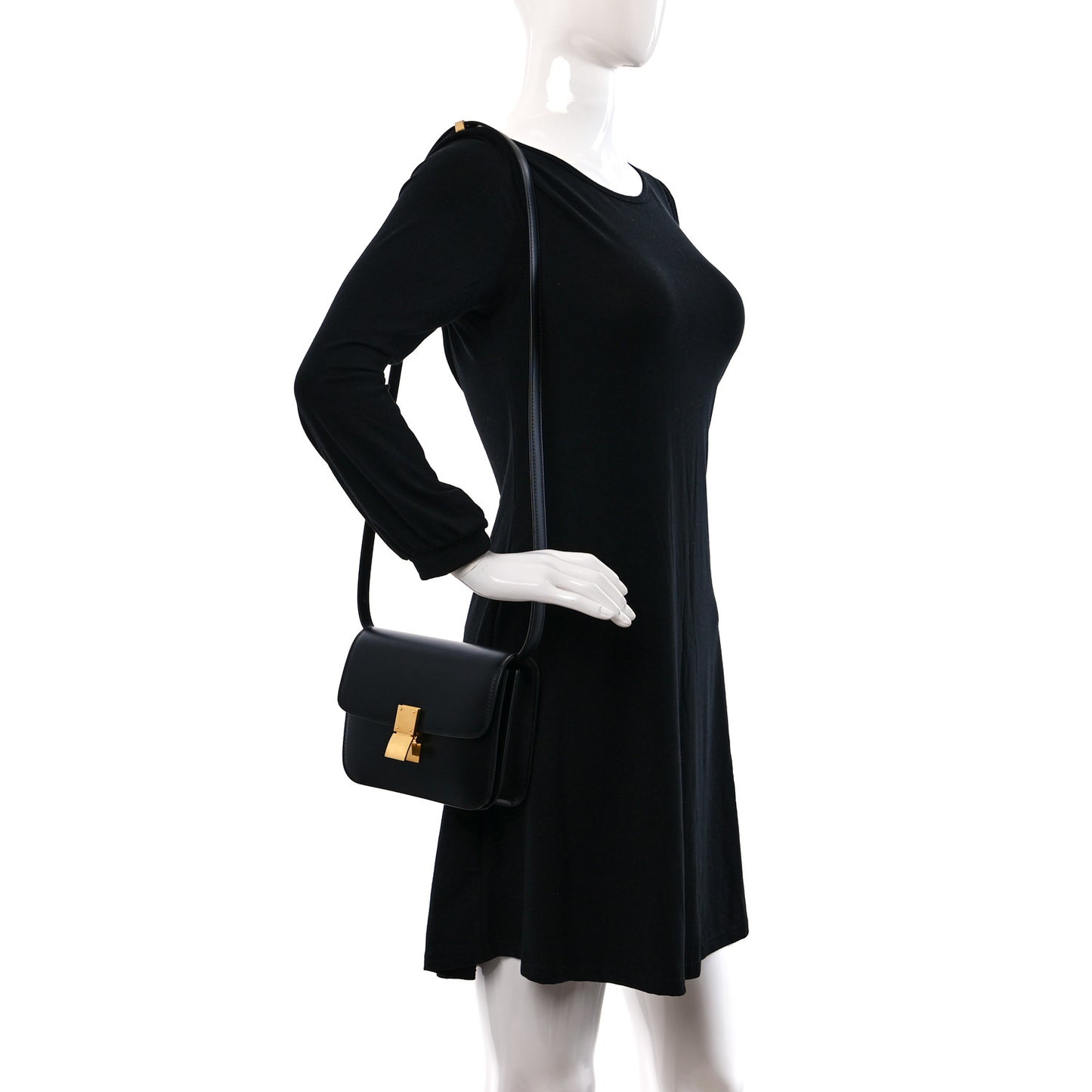 Box Calfskin Teen Classic Box Flap Bag Black