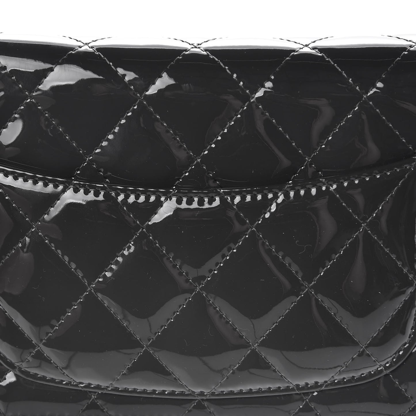 Patent Quilted Wallet On Chain WOC Dark Gray