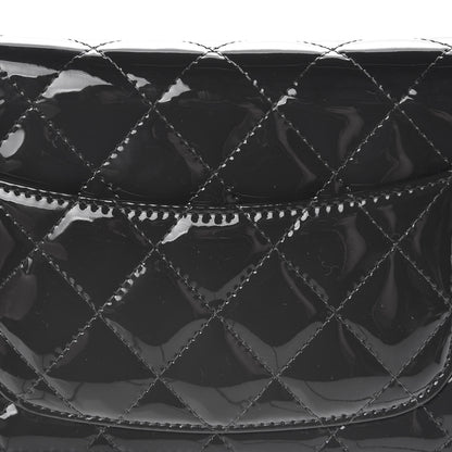 Chanel Patent Quilted Wallet On Chain WOC Dark Gray 12 of 12