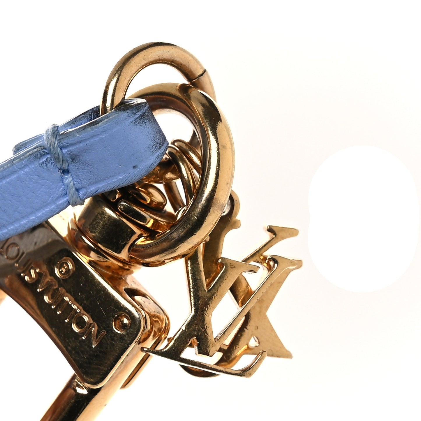 Calfskin Jeff Koons Masters LV Rabbit Bag Charm Key Ring Blue