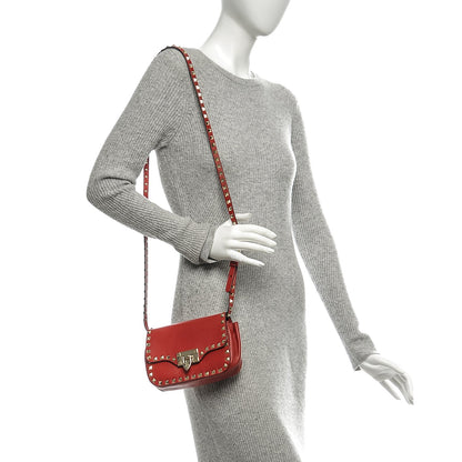 Valentino Garavani Vitello Mini Rockstud Flap Saddle Crossbody Bag Rosso Valentino 2 of 6
