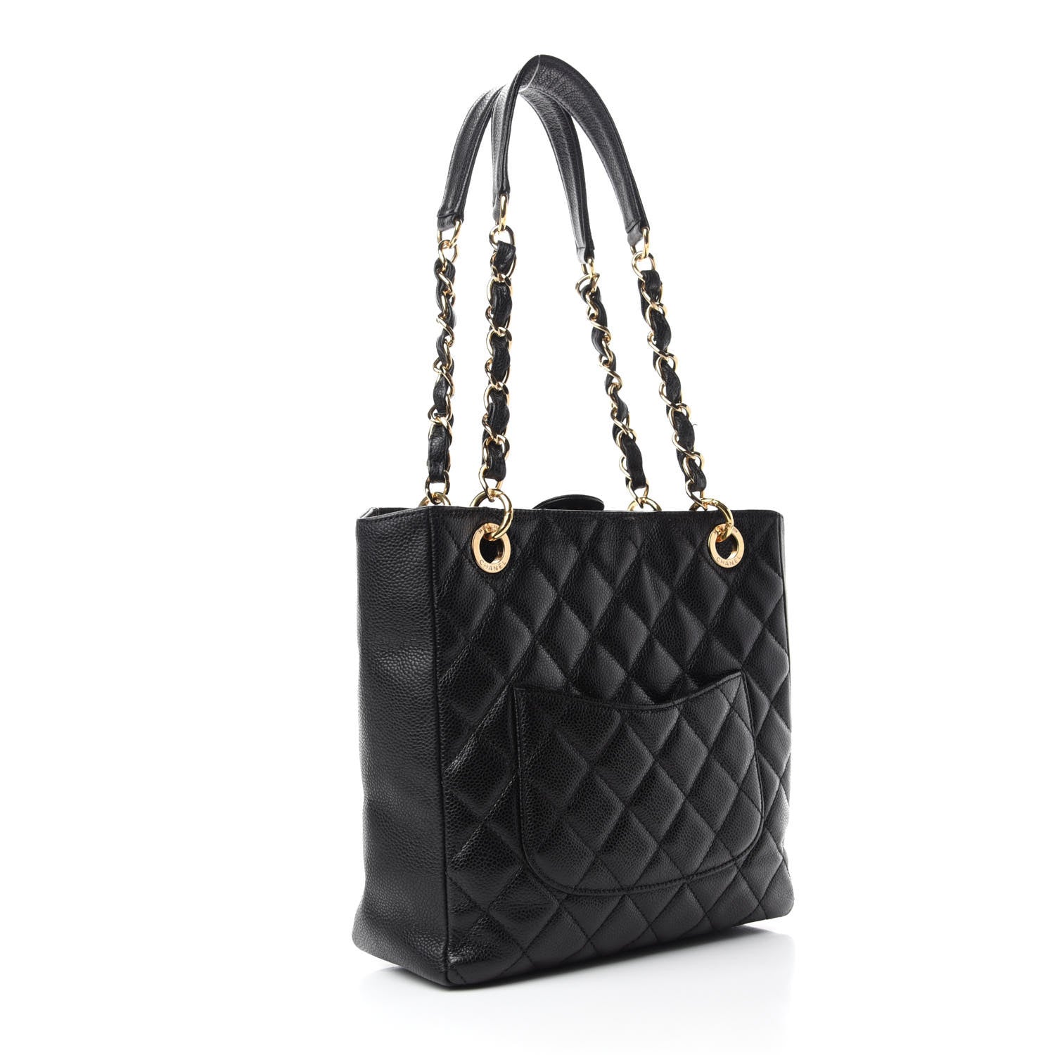 Chanel Caviar Quilted Petit Shopping Tote PST Black 3 of 11