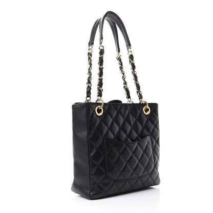 Chanel Caviar Quilted Petit Shopping Tote PST Black 3 of 11