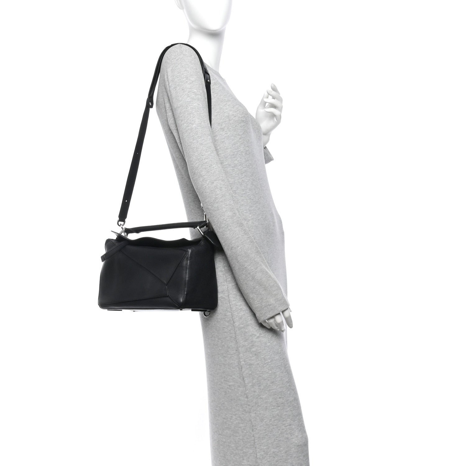 Loewe Calfskin Medium Puzzle Bag Black 2 of 12