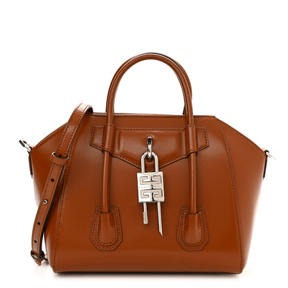 Givenchy Box Calfskin Mini Lock Antigona Shoulder Bag Beige Chestnut 1 of 10