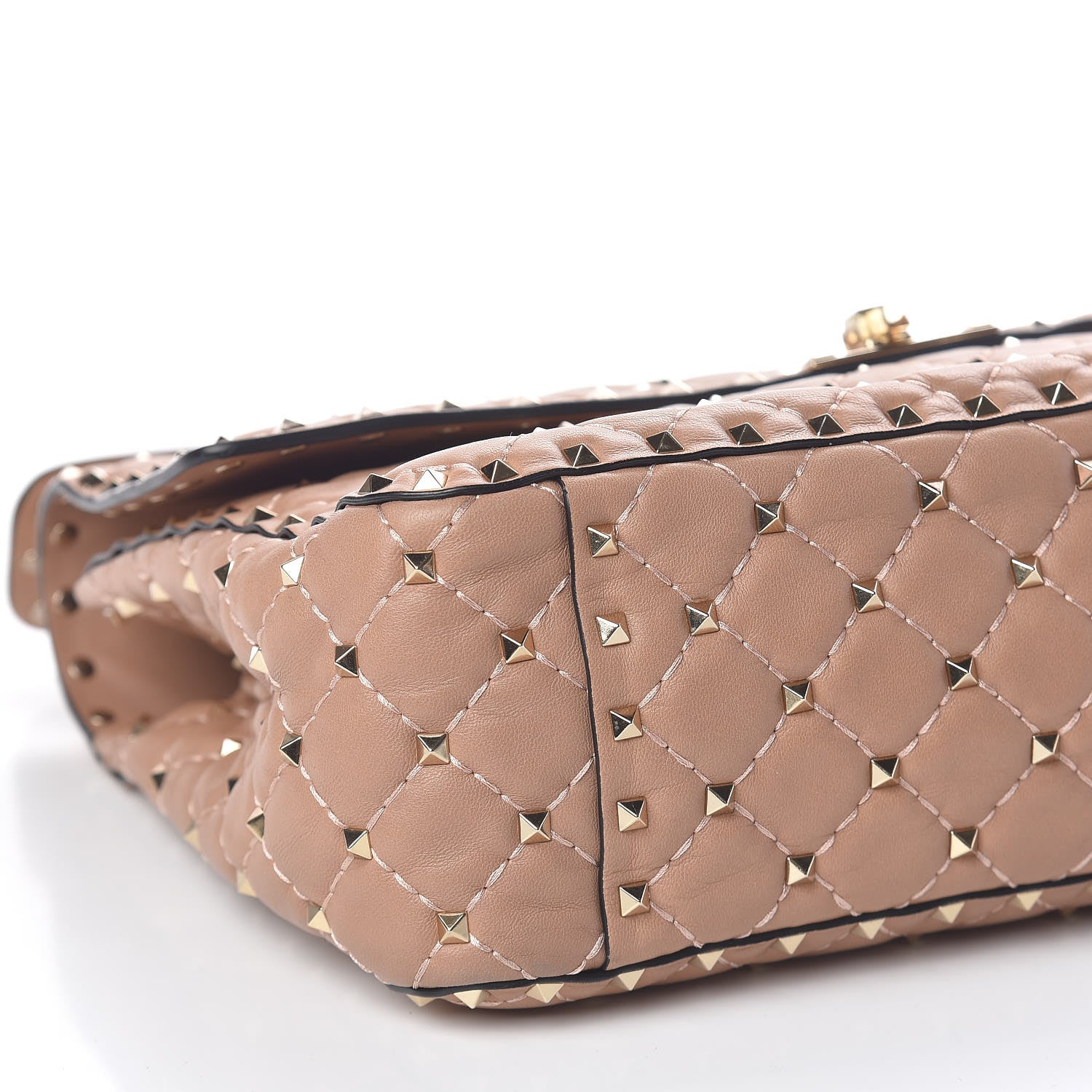 Valentino Garavani Nappa Large Rockstud Spike Shoulder Bag Soft Noisette 11 of 15