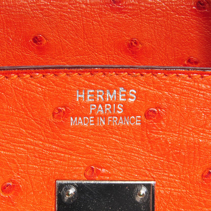 Hermes Ostrich Birkin 35 Orange 7 of 28