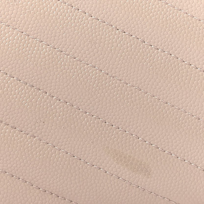 Saint Laurent Grain De Poudre Matelasse Chevron Monogram Chain Wallet Nude Powder 10 of 11