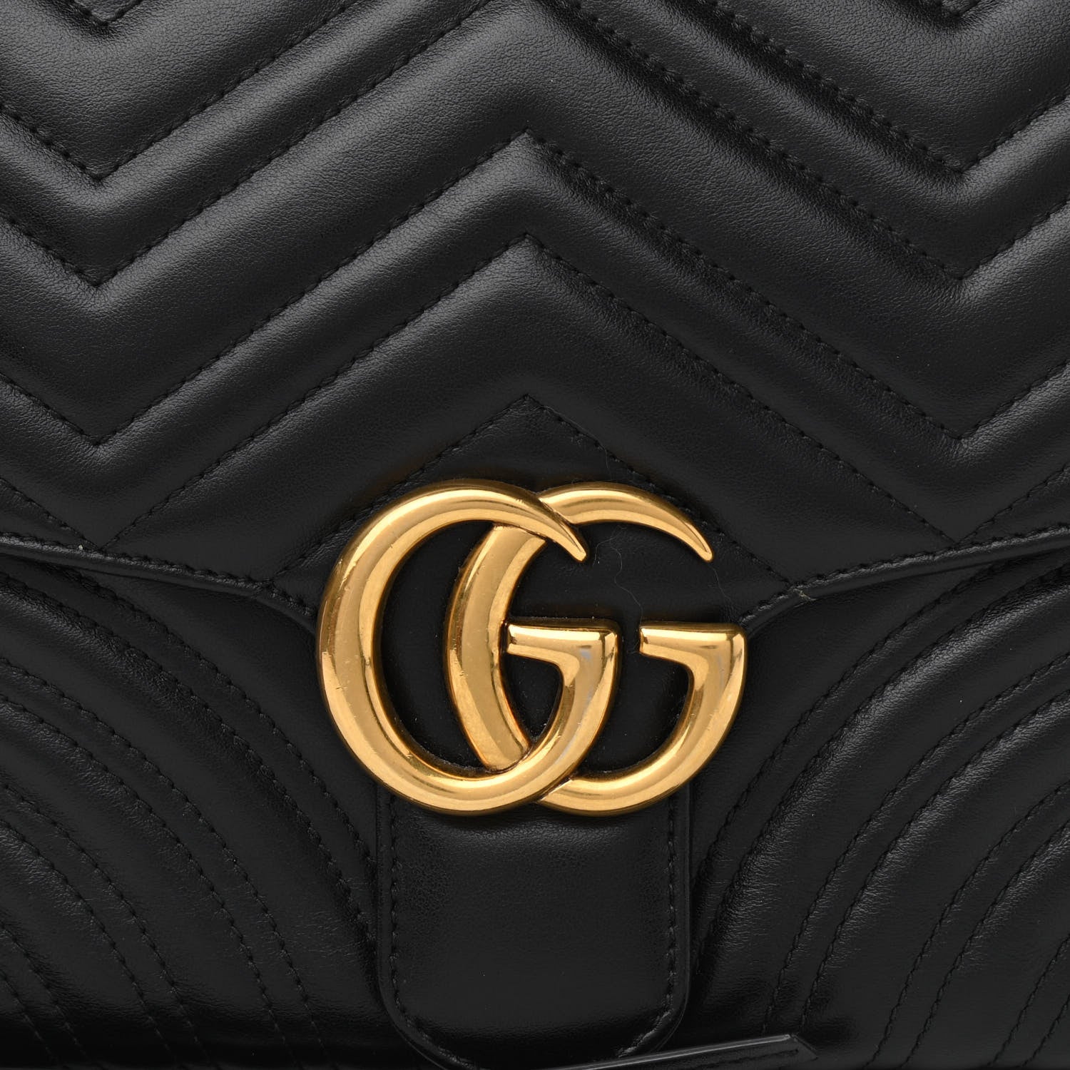 Gucci Calfskin Matelasse Sylvie Web Small GG Marmont Top Handle Shoulder Bag Black 8 of 12