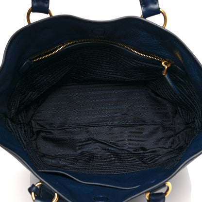 Prada Vitello Daino Pocket Shopping Tote Blue 4 of 8