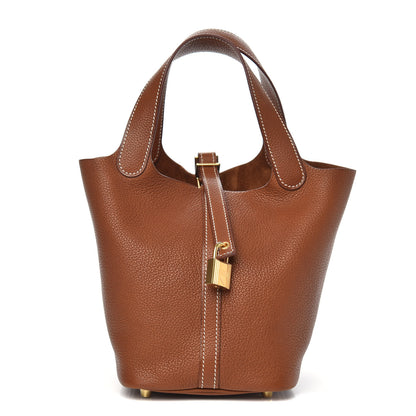 Hermes Barenia Faubourg Picotin Lock 18 PM Fauve 1 of 10