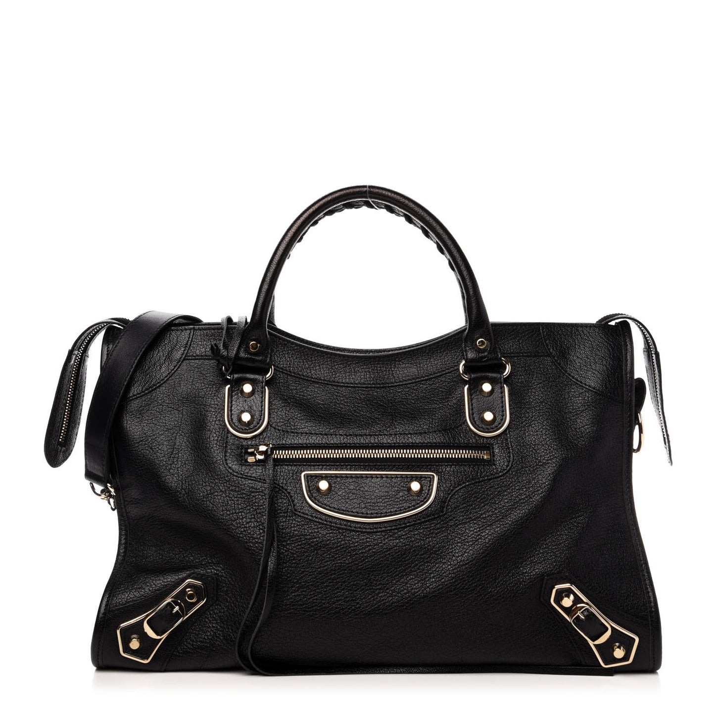 Chevre Gold Metallic Edge Hardware City Black
