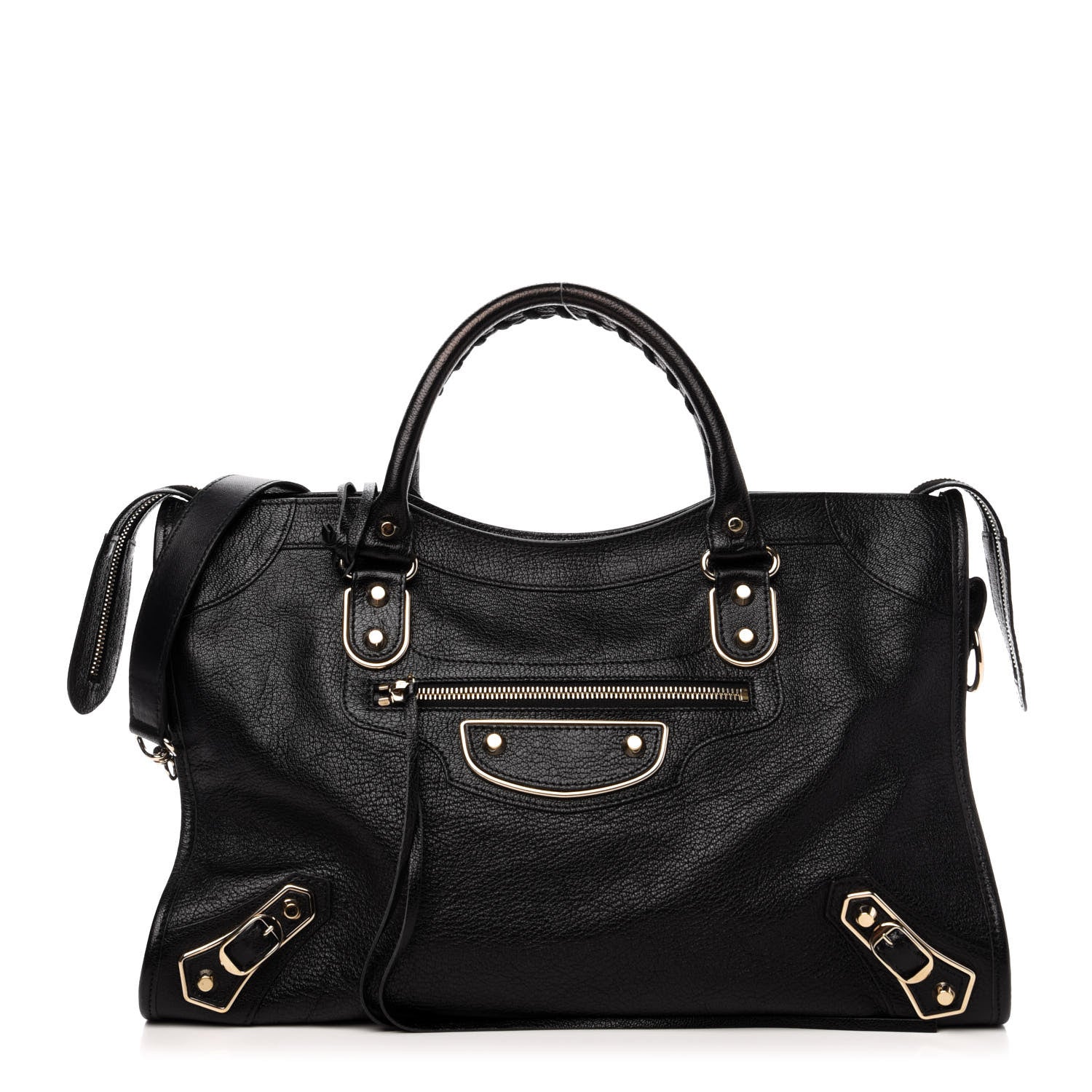 Balenciaga Chevre Gold Metallic Edge Hardware City Black 3 of 13