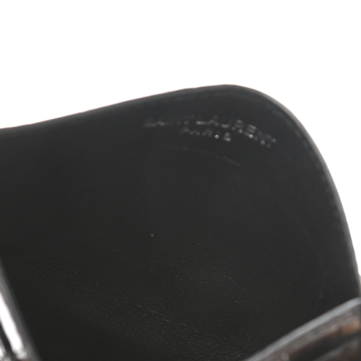 Saint Laurent Calfskin Crocodile Embossed Monogram Credit Card Case Black 5 of 8