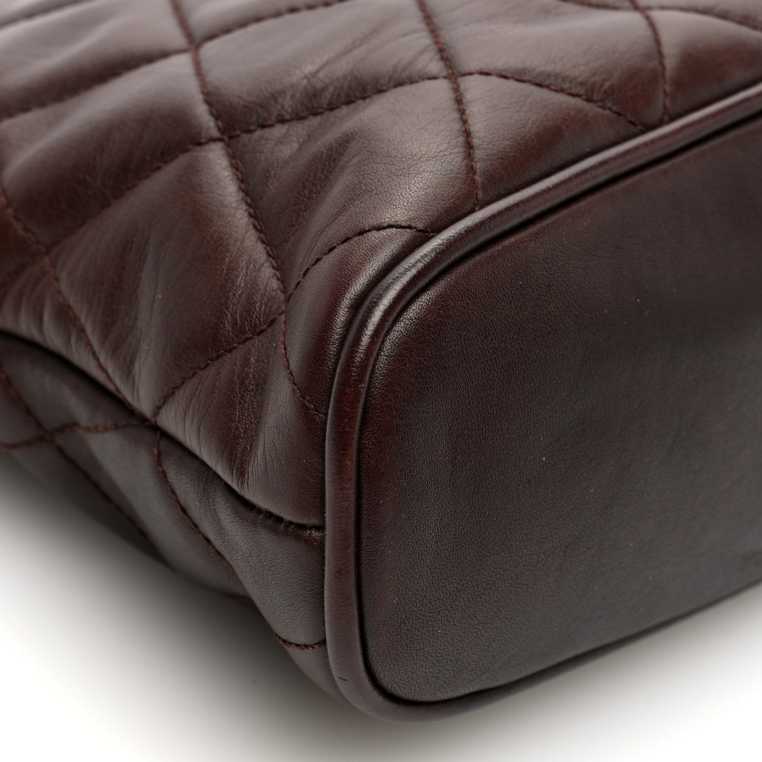 Chanel Lambskin Quilted Shoulder Bag Brown 9 of 10