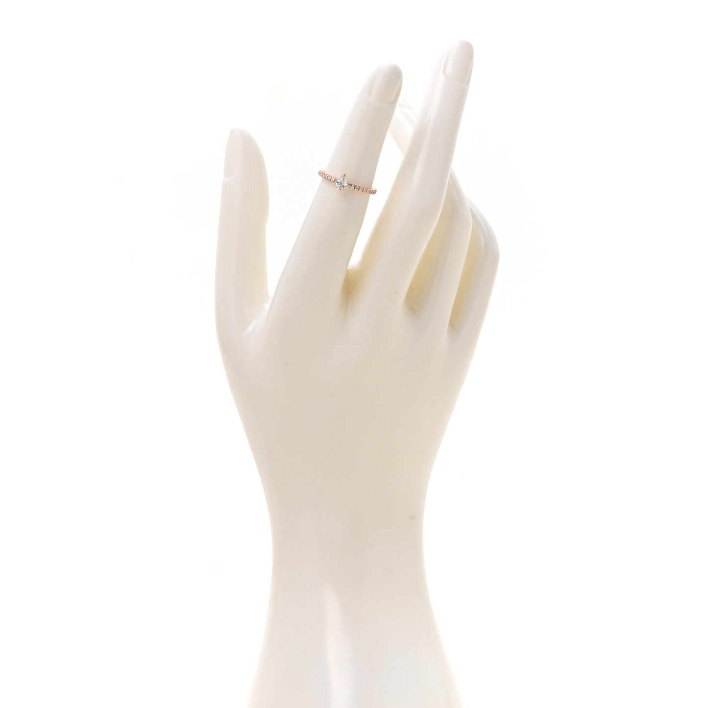 18K Pink Gold Diamond Etincelle De Cartier Pear Shaped Paved Ring 47 4