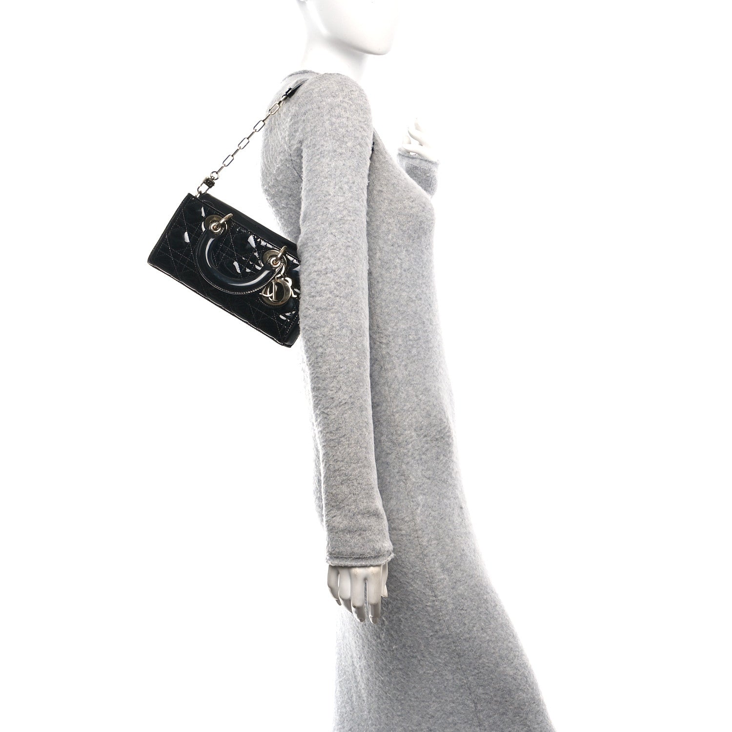 Christian Dior Patent Cannage Small Lady D-Joy Black 2 of 11