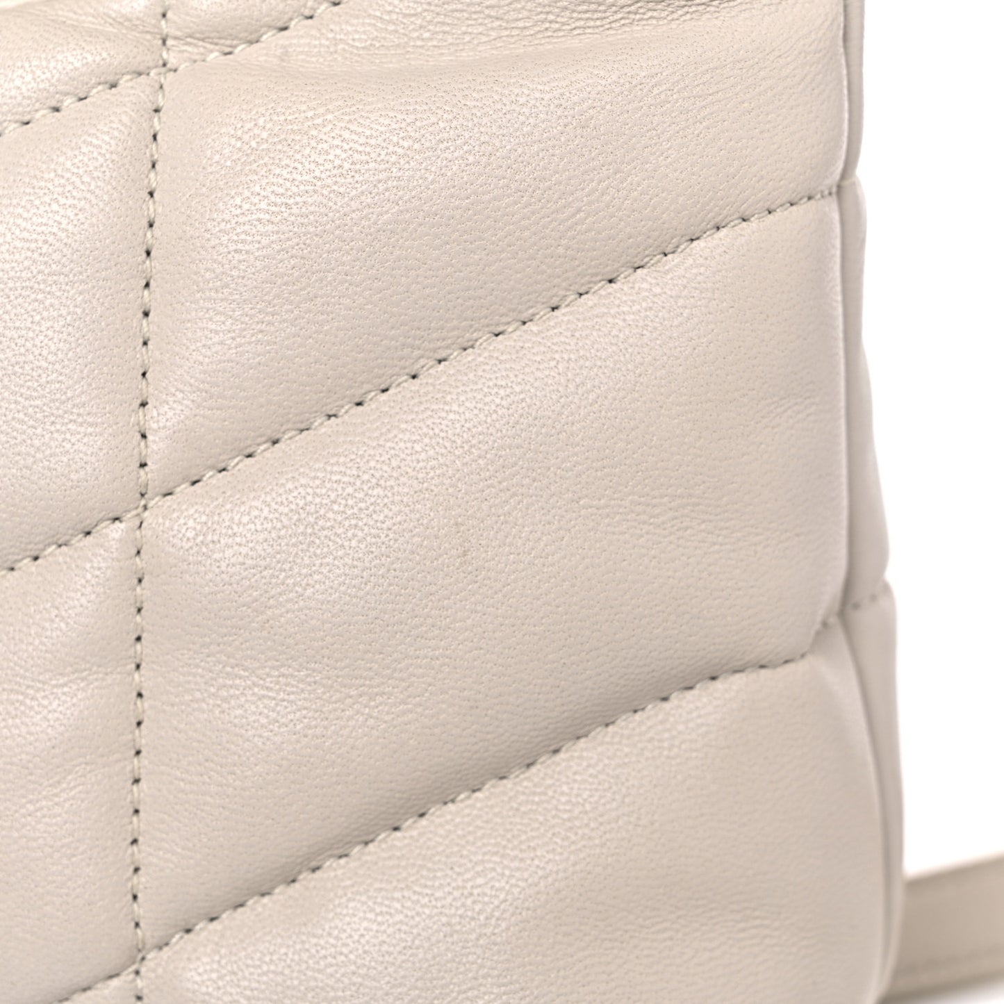 Lambskin Quilted Toy Loulou Puffer Monogram Chain Satchel Crema Soft