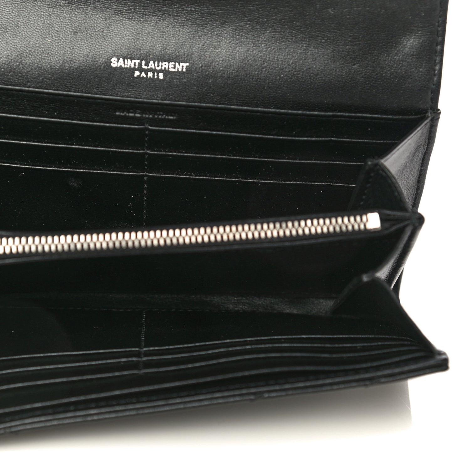 Lambskin Y Quilted Monogram Large Loulou Flap Wallet Black