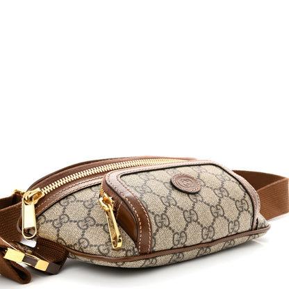 Gucci GG Supreme Monogram Textured Calfskin Retro Interlocking G Belt Bag Beige Ebony Brown Sugar 4 of 10