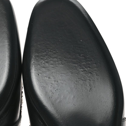 Hermes Toile Calfskin Fringe Womens Oz Mules 36.5 Black Prunoir 8 of 10
