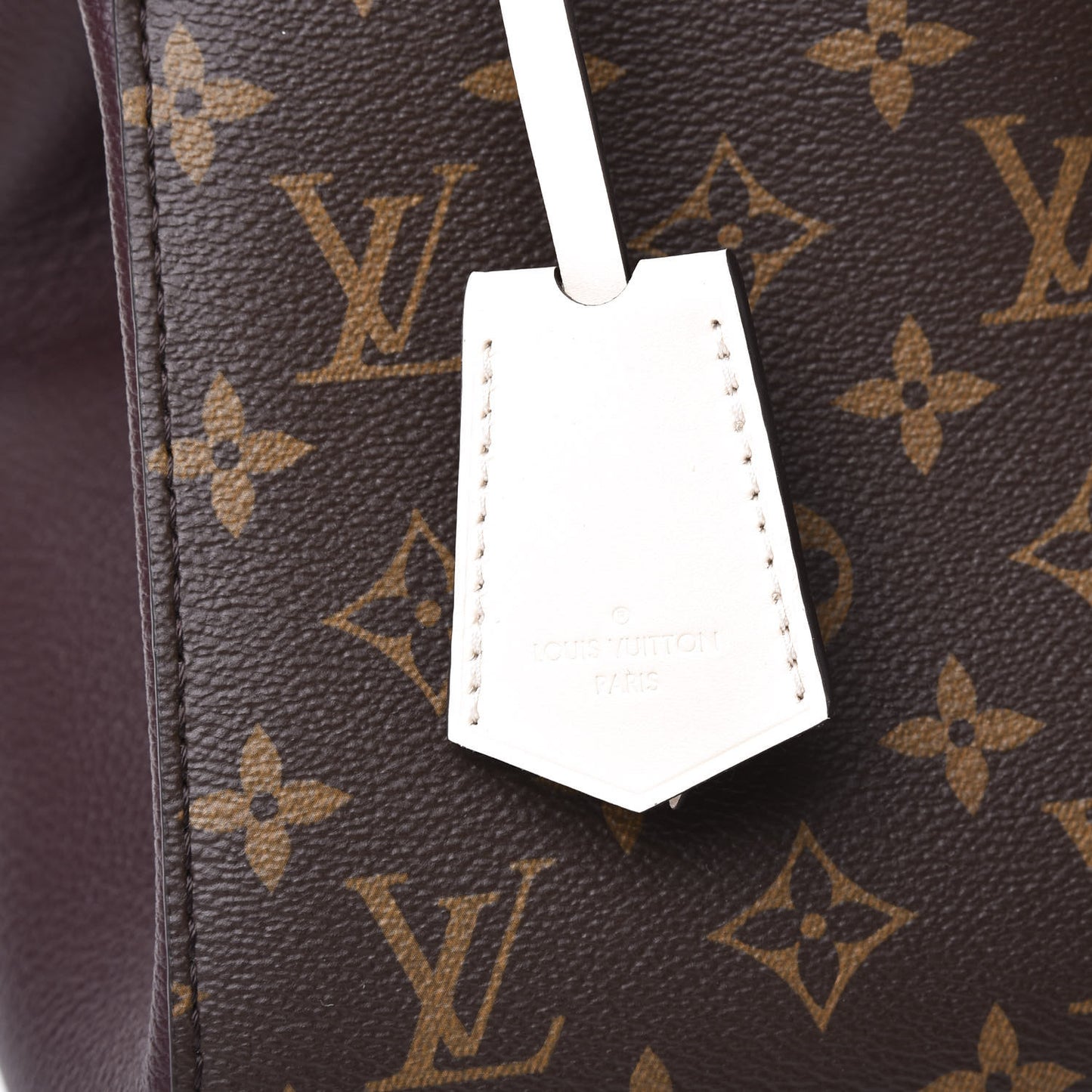 Calfskin Monogram Fold Tote MM Black Wine Cream