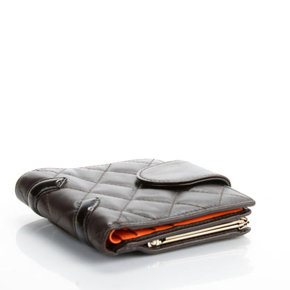 Chanel Calfskin Quilted Cambon Bi-Fold Wallet Brown 4 of 9