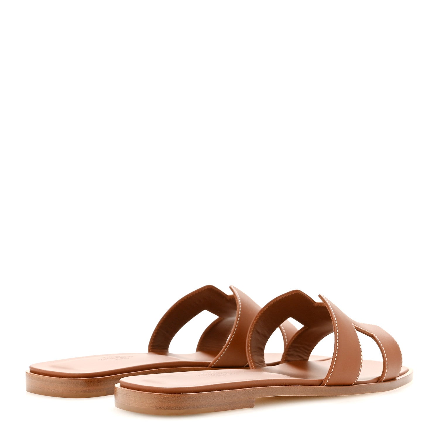 Hermes Box Calfskin Oran Sandals 38 Gold 5 of 10