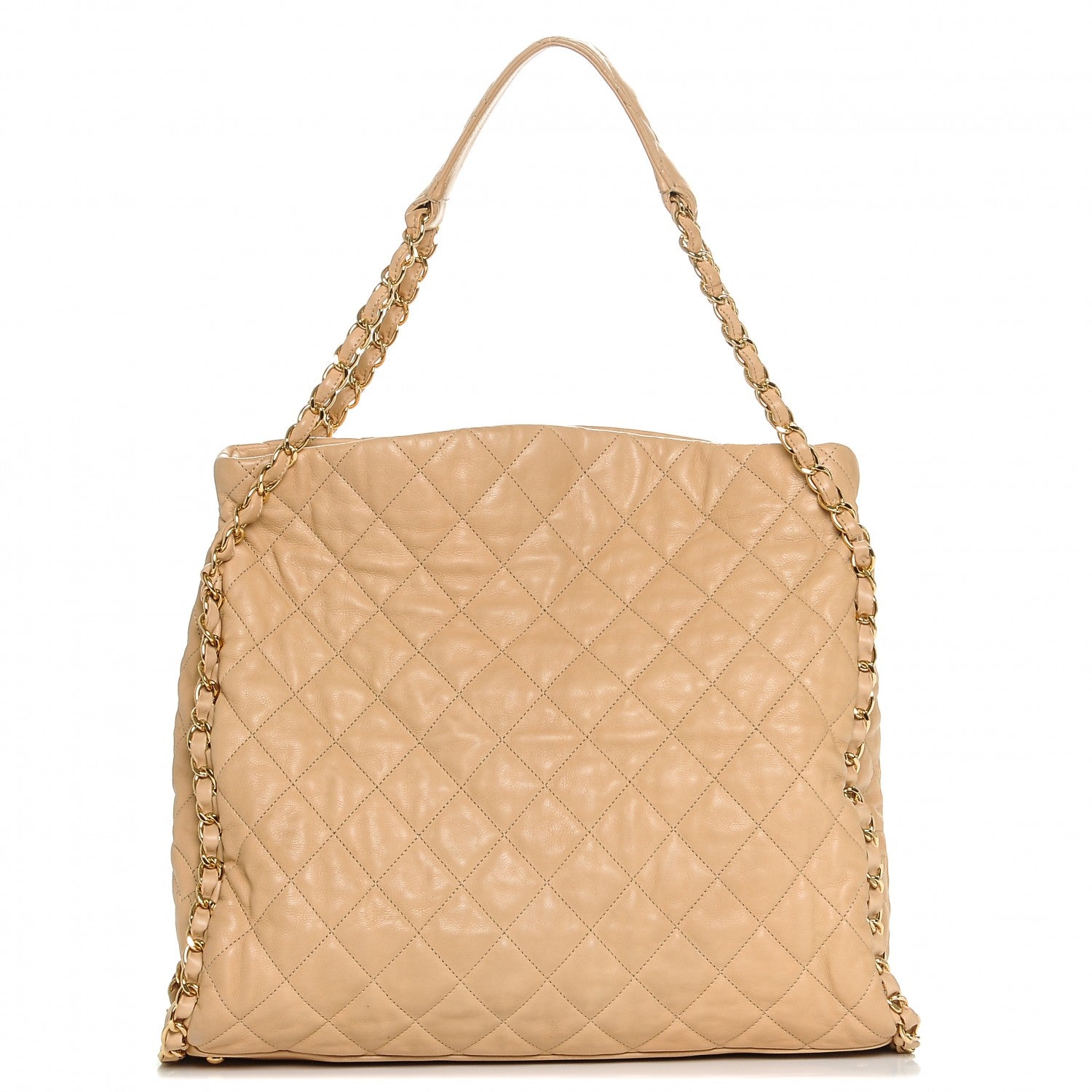 Chanel Calfskin Quilted Large Chain Me Hobo Beige 1 of 7