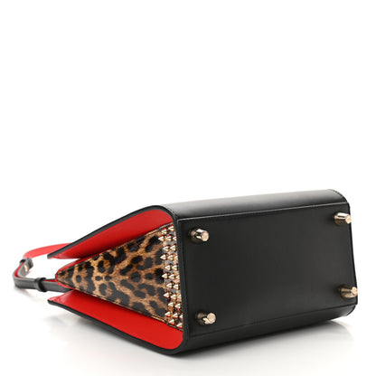 Christian Louboutin Calfskin Patent Leopard Studded Small Paloma Black 4 of 11