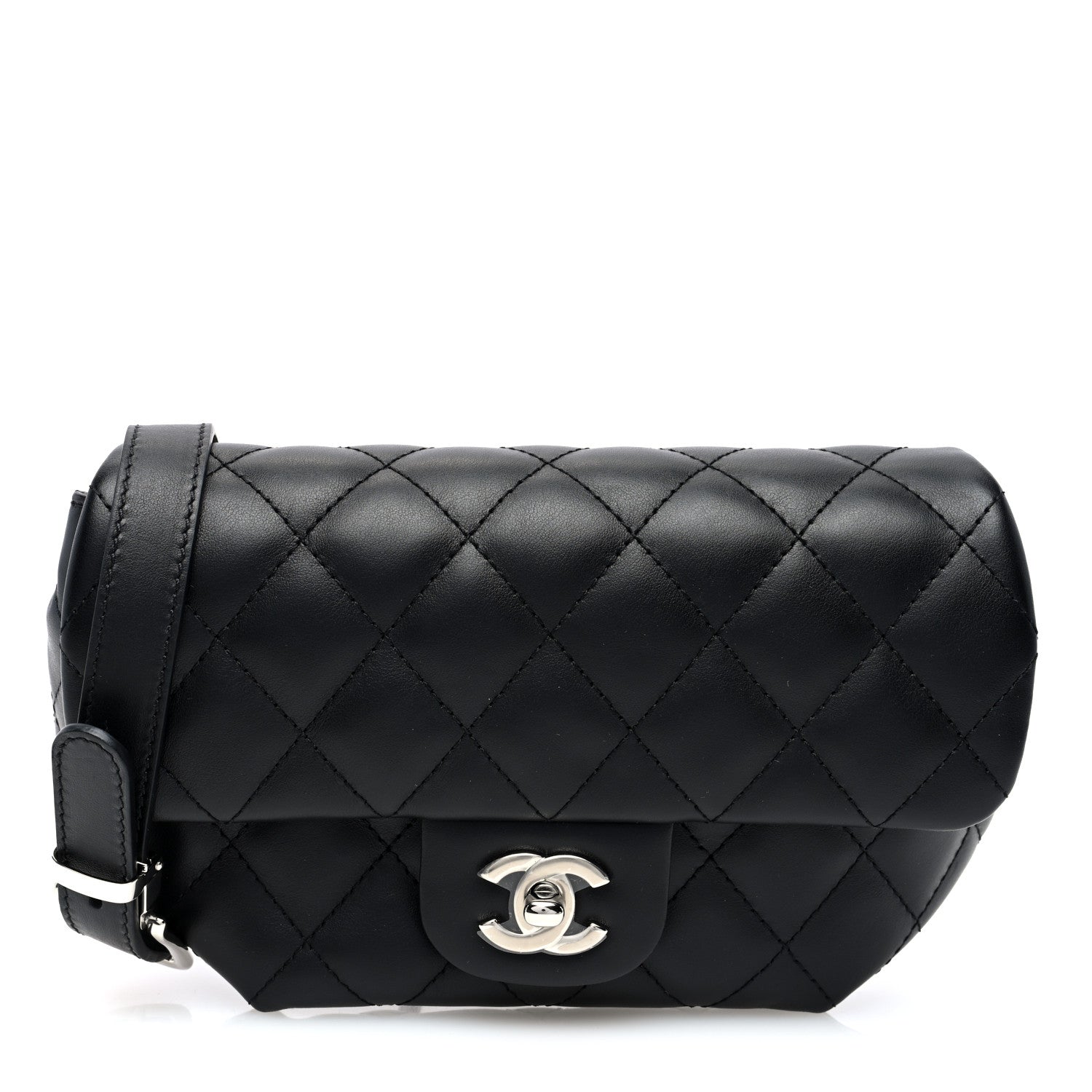 Chanel Calfskin Quilted CC Uniform Flap Belt Bag Black 1 of 10