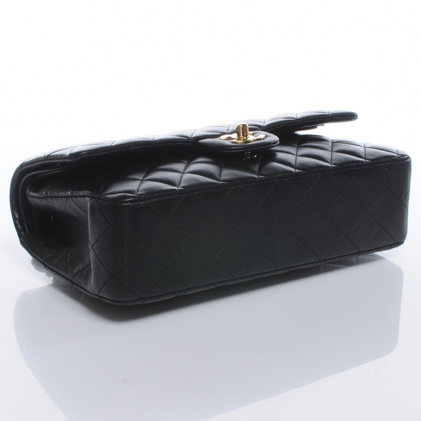 Lambskin Medium Double Flap Black